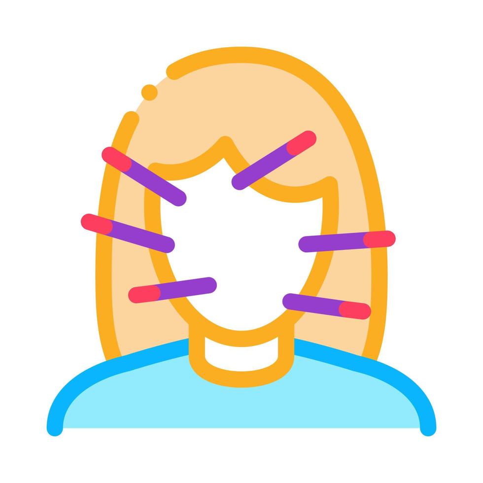 female face acupuncture icon vector outline illustration