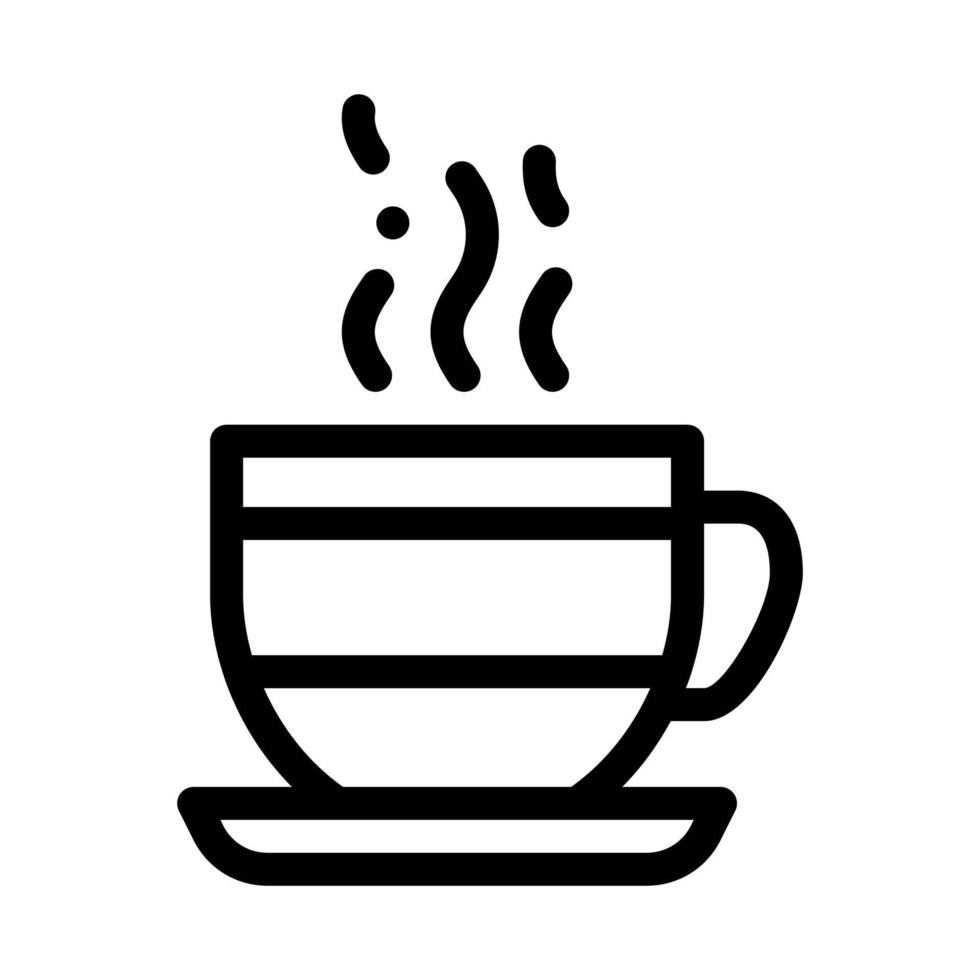 hot cup of tea icon vector outline illustration