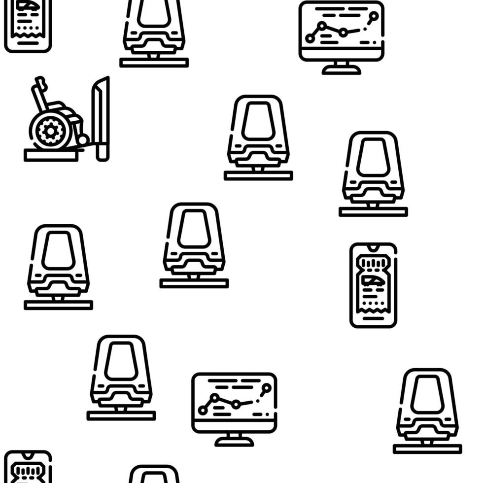 Railroad Transport Vector Seamless Pattern