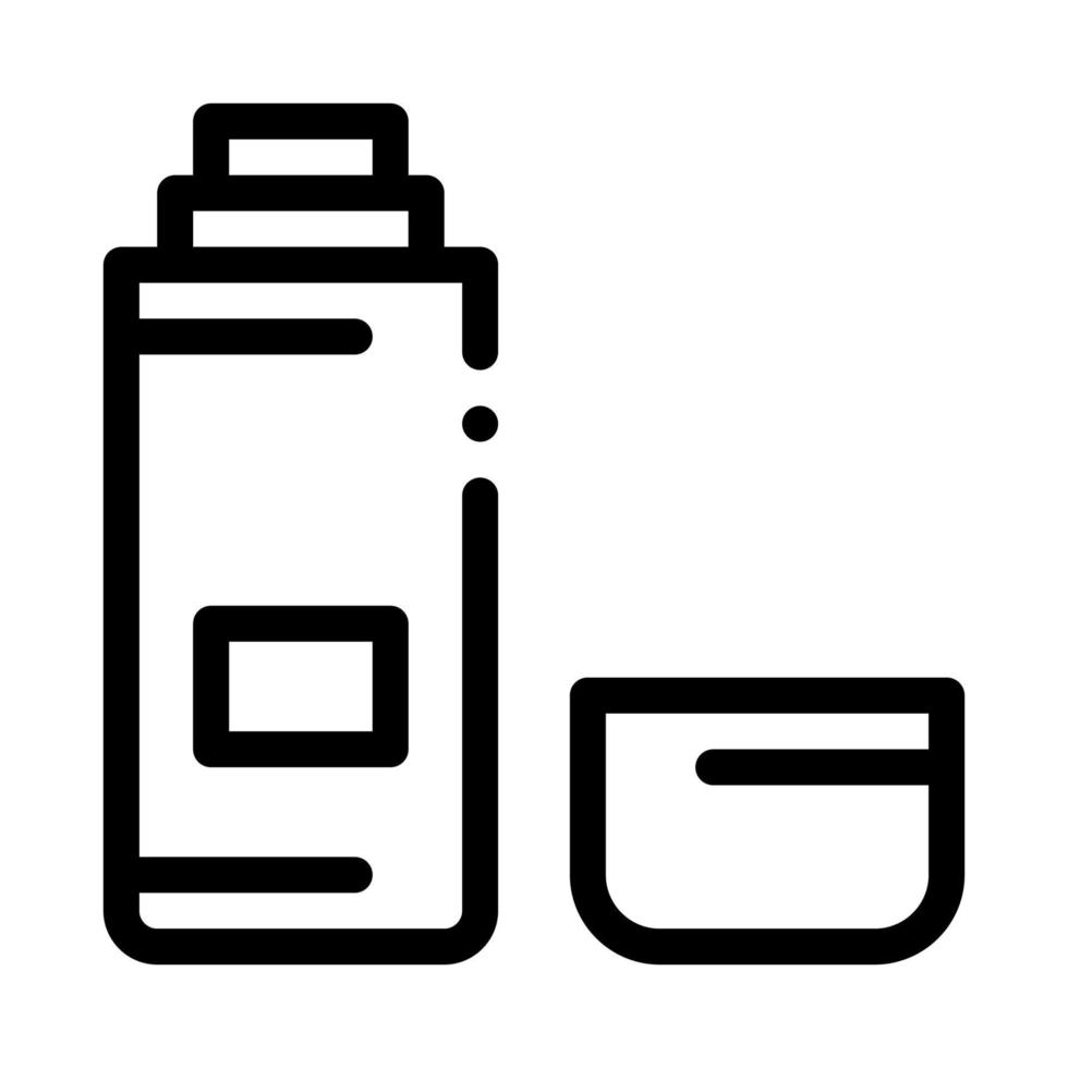 thermos with liquid icon vector outline illustration