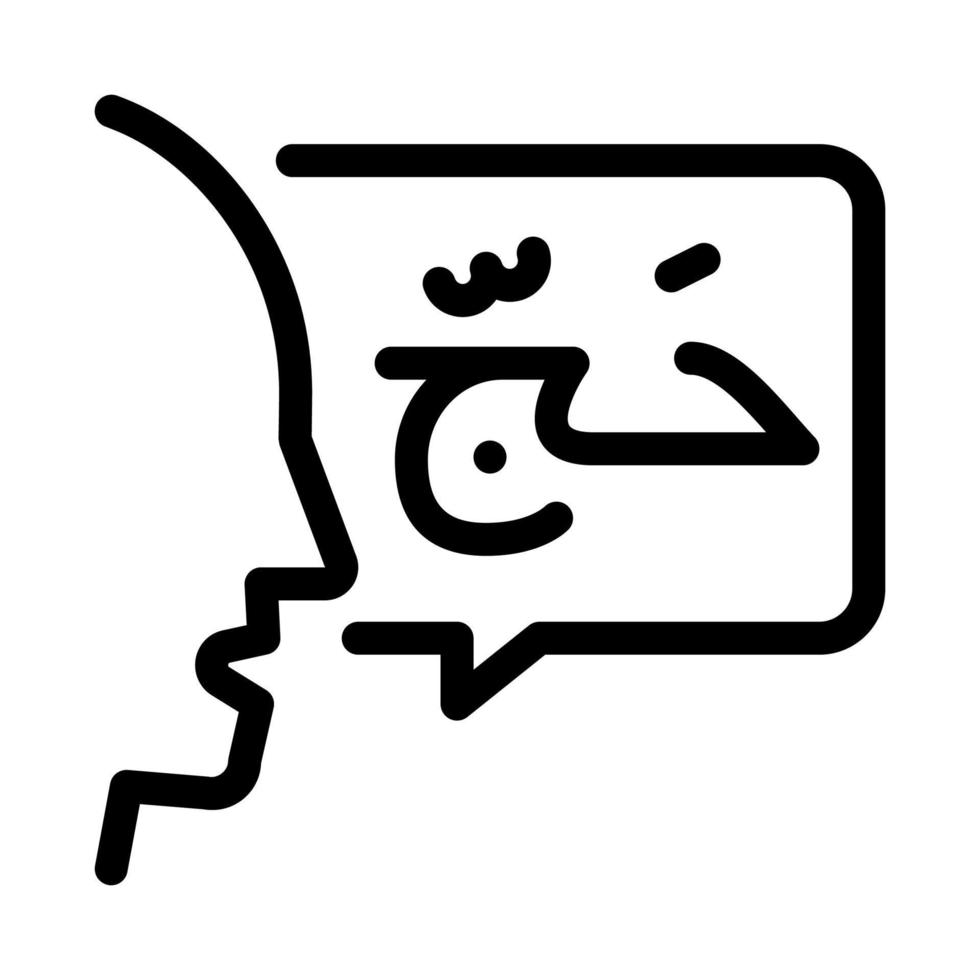 muslim thought icon vector outline illustration