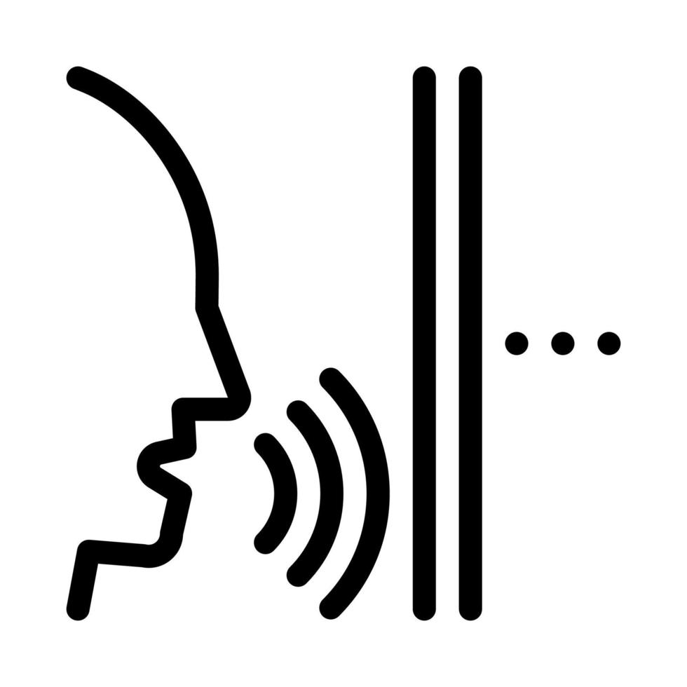 sound coming from person icon vector outline illustration