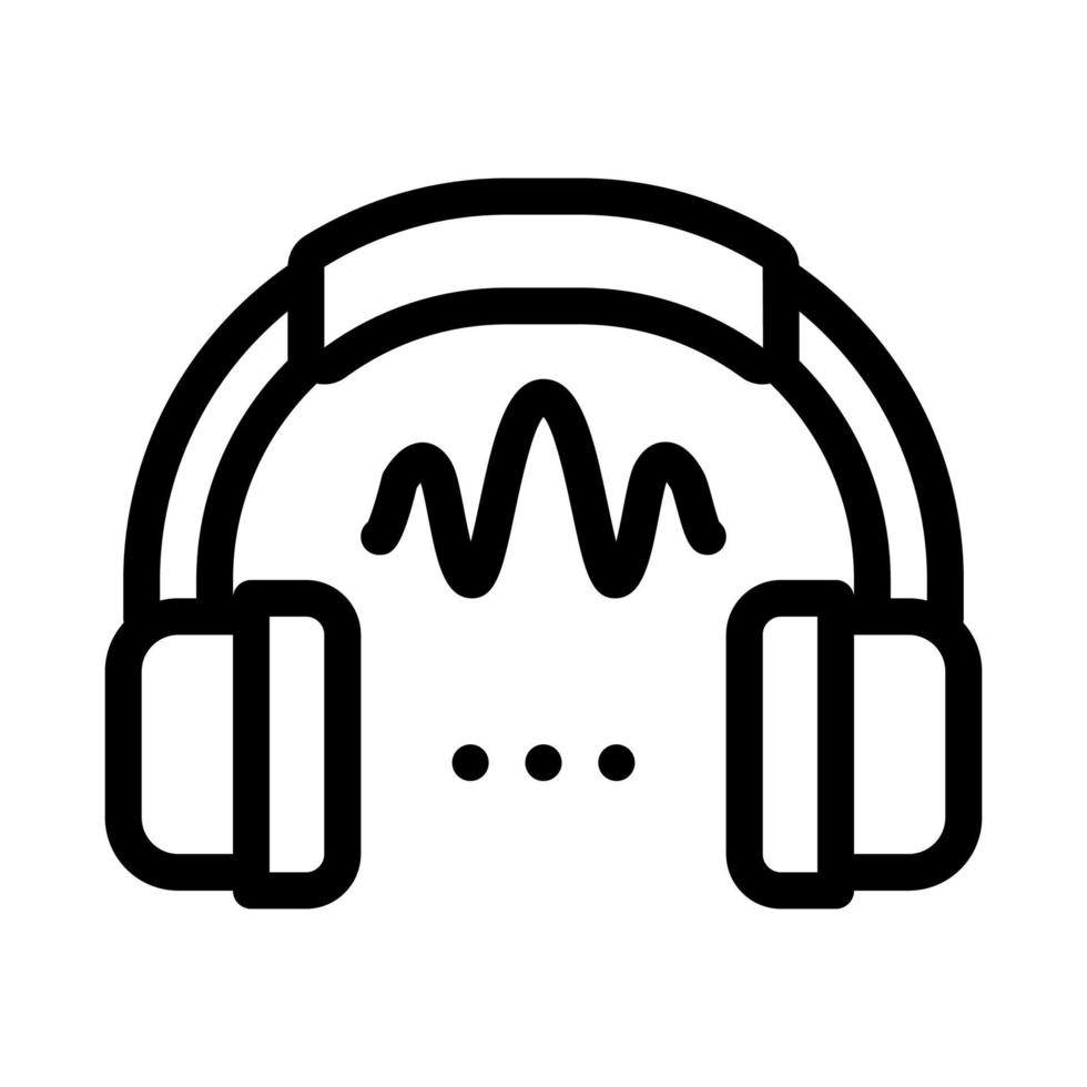 headphone sound icon vector outline illustration