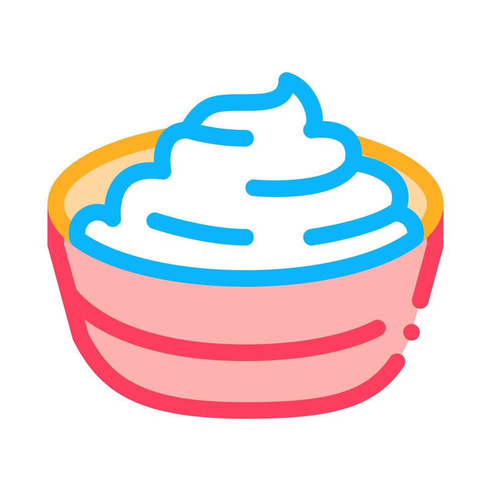 bowl of finished mayonnaise icon vector outline illustration