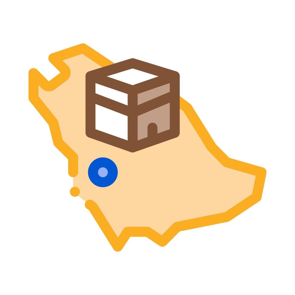 location of kaaba geolocation icon vector outline illustration