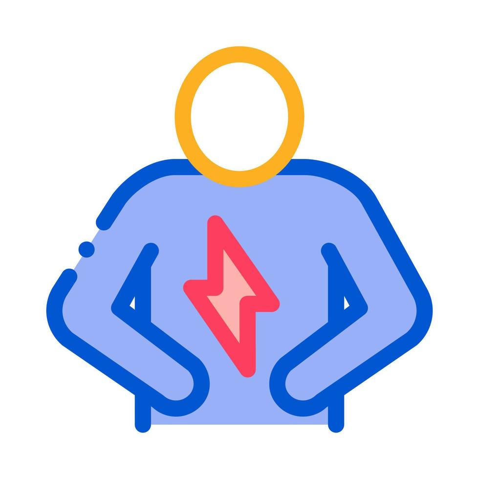 stomach pain icon vector outline illustration