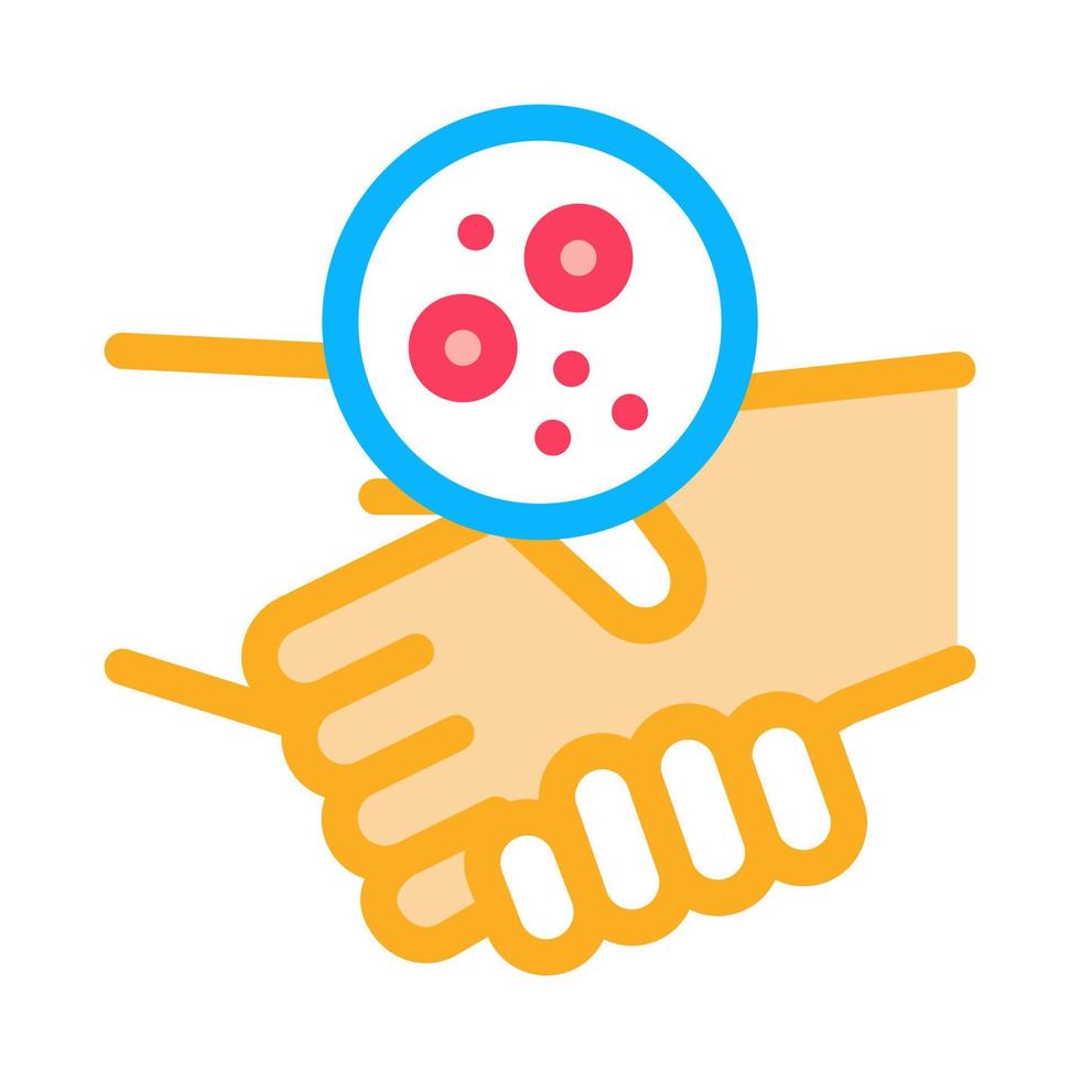 handshake dermatitis transmission icon vector outline illustration