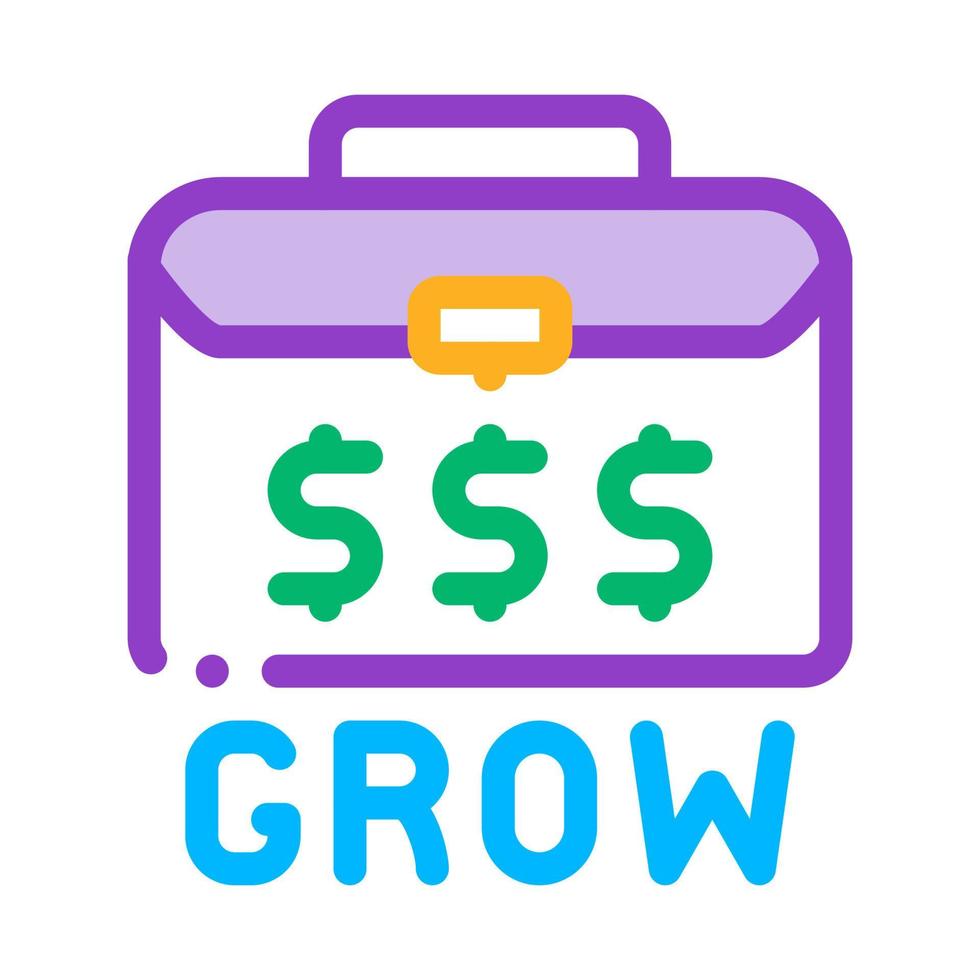 money case growing money icon vector outline illustration