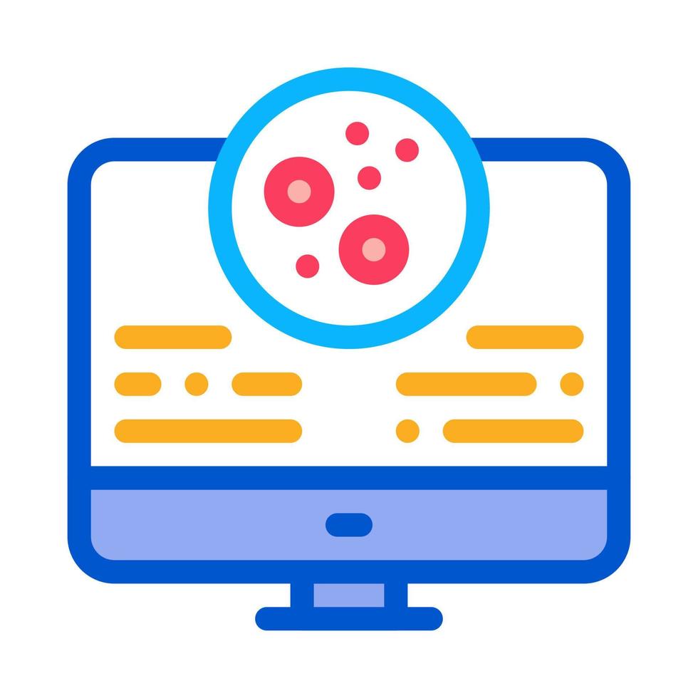 computer study of skin problems icon vector outline illustration