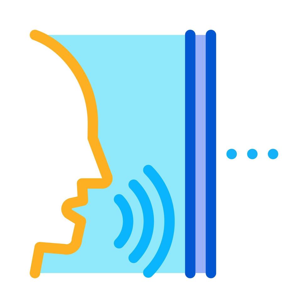 sound coming from person icon vector outline illustration