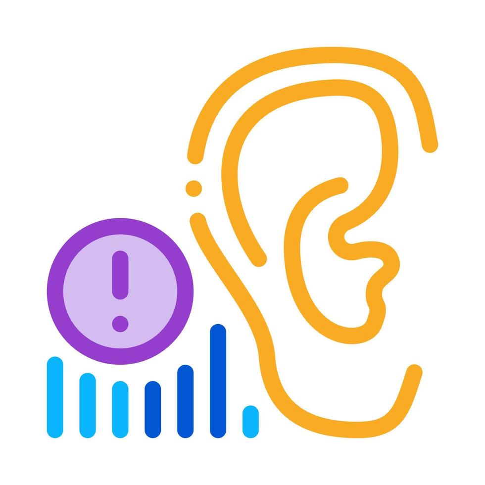 human hearing warning icon vector outline illustration