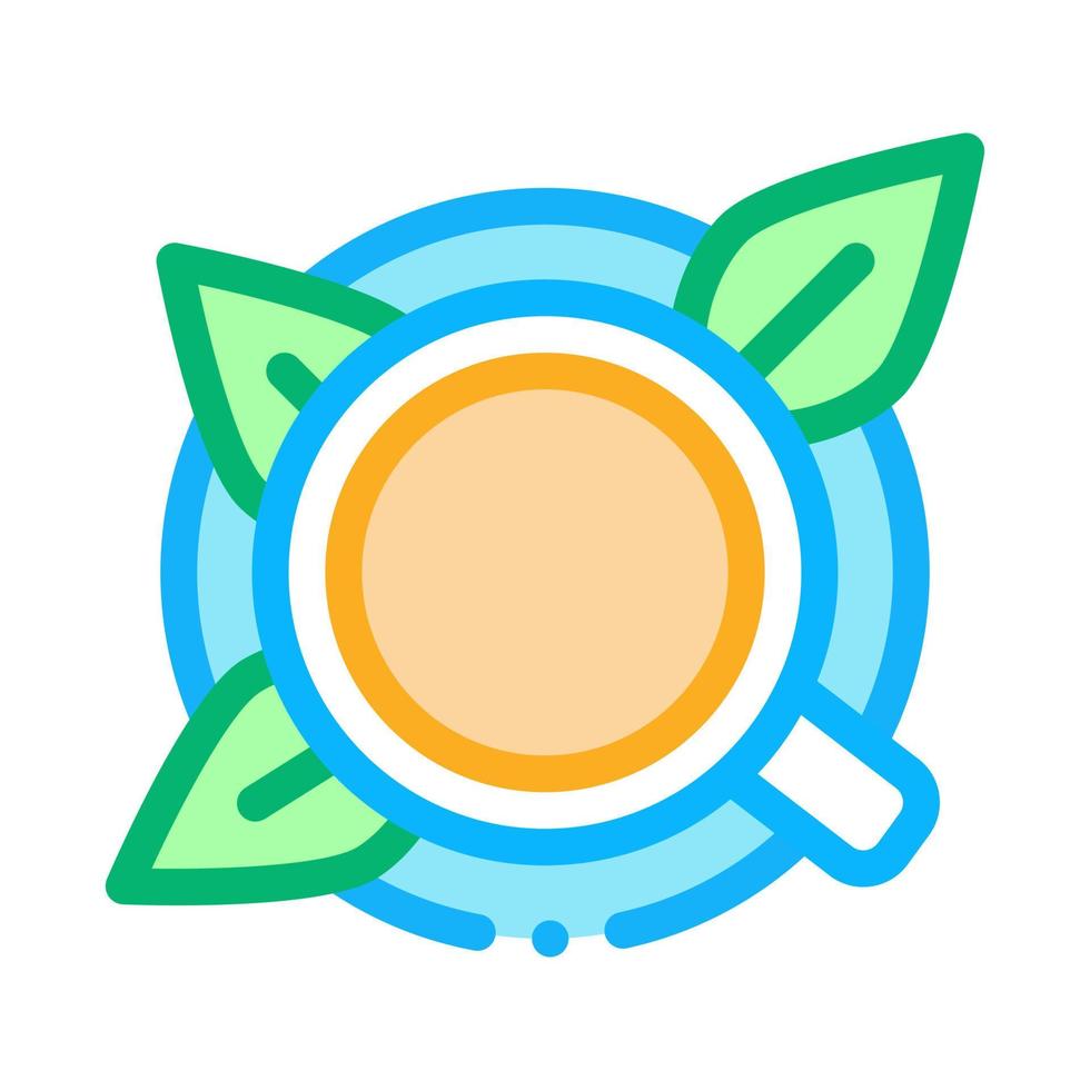 cup of tea with saucer top view icon vector outline illustration