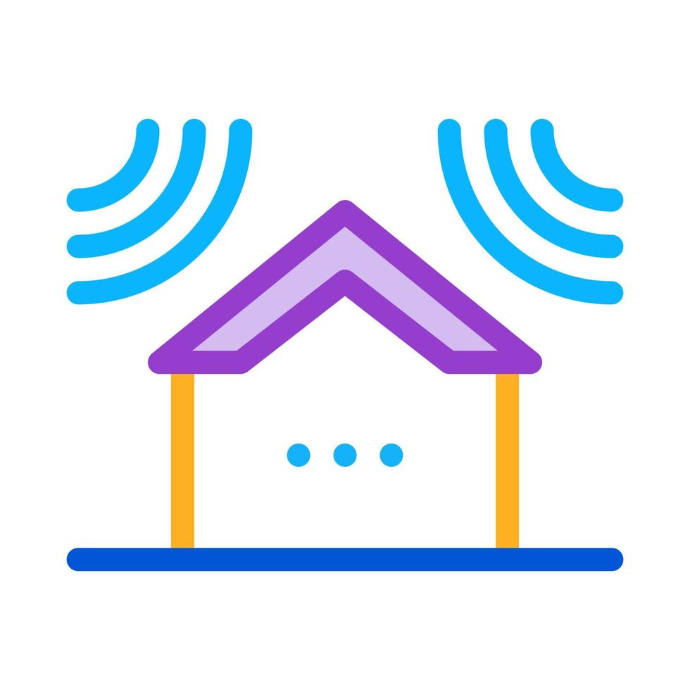 sound acting on residential building icon vector outline illustration
