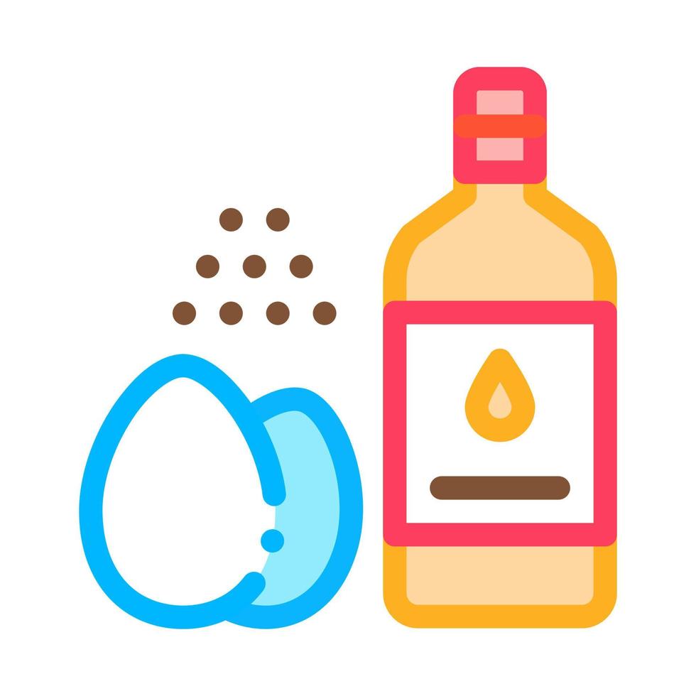 butter eggs and peppers cooking homemade mayonnaise icon vector outline illustration
