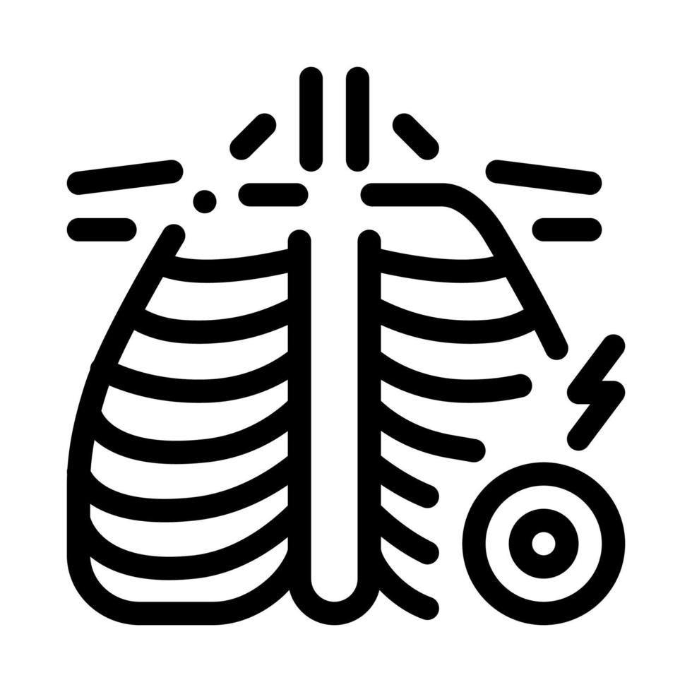 artritis de la ilustración del contorno del vector del icono de la articulación costilla-esternón