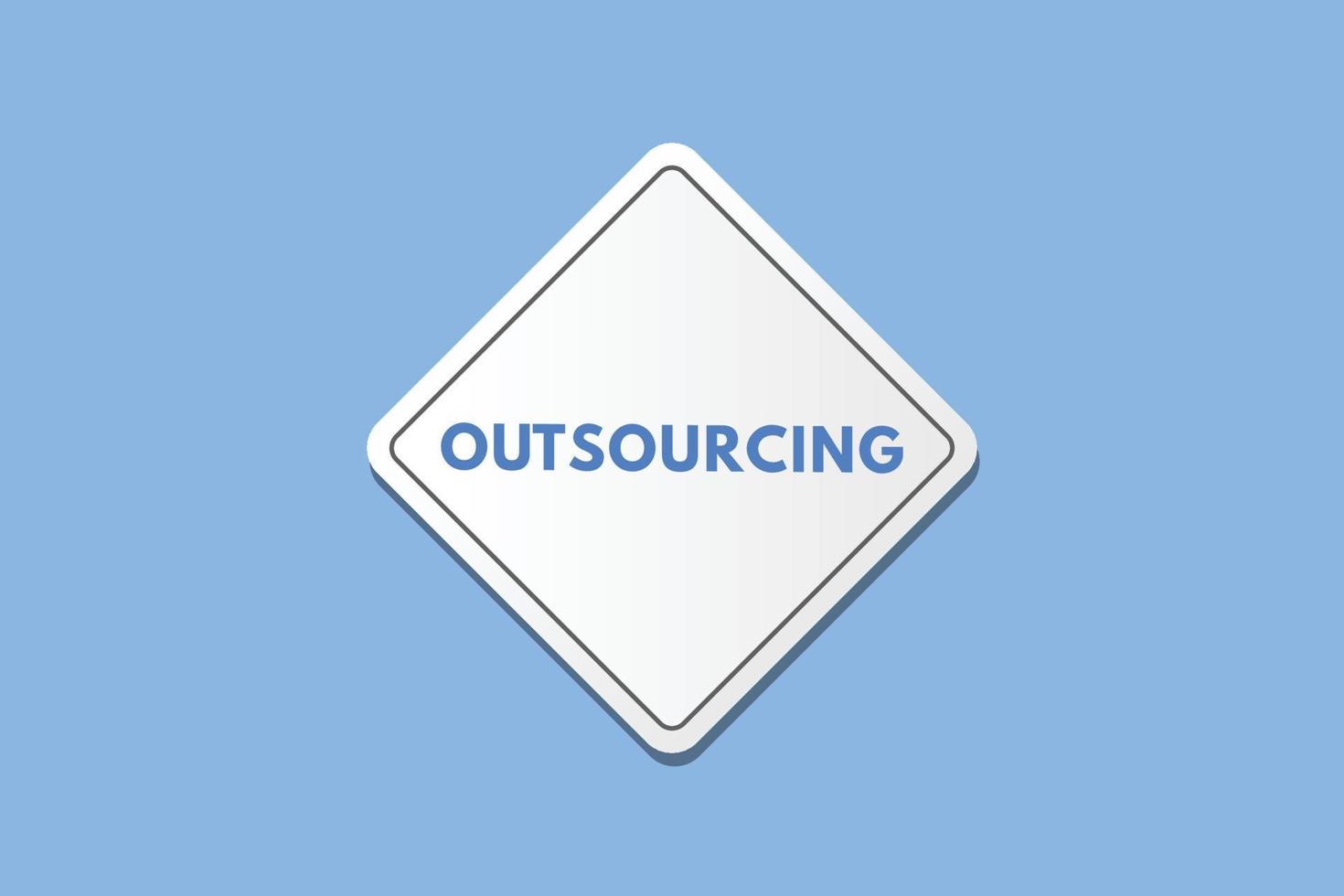 outsourcing text Button. outsourcing Sign Icon Label Sticker Web Buttons vector