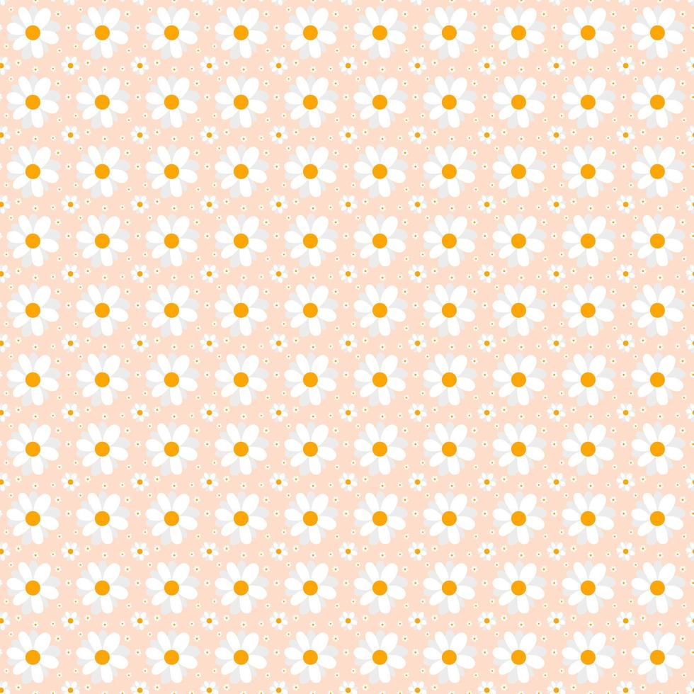 Flower doodle pattern seamless vector set on spring color tone