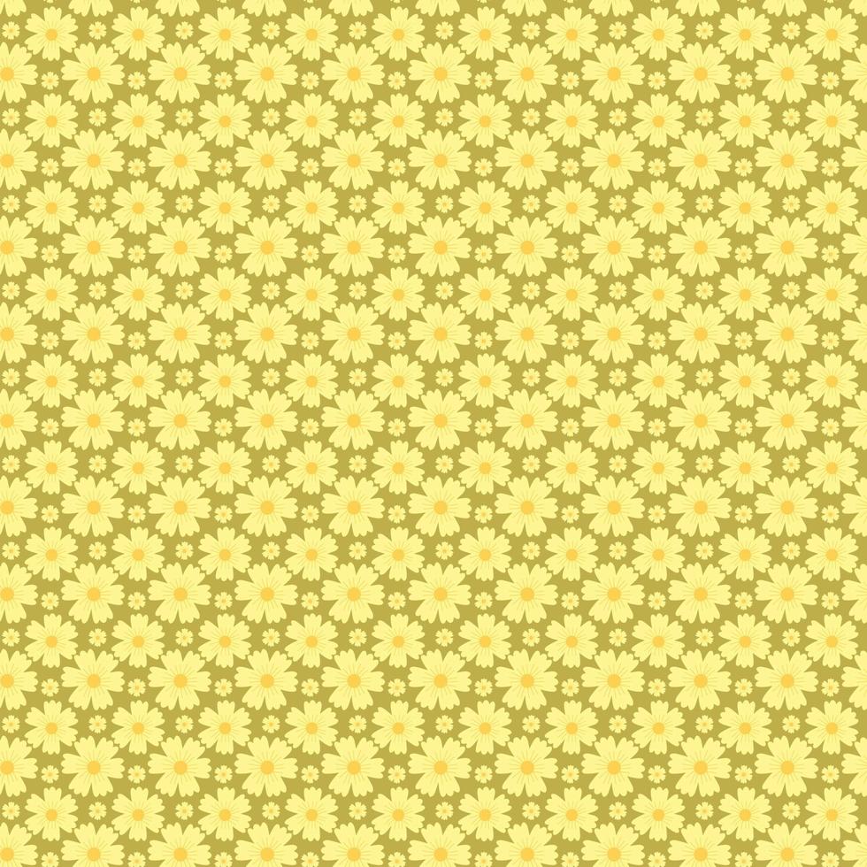 Flower doodle pattern seamless vector set on spring color tone