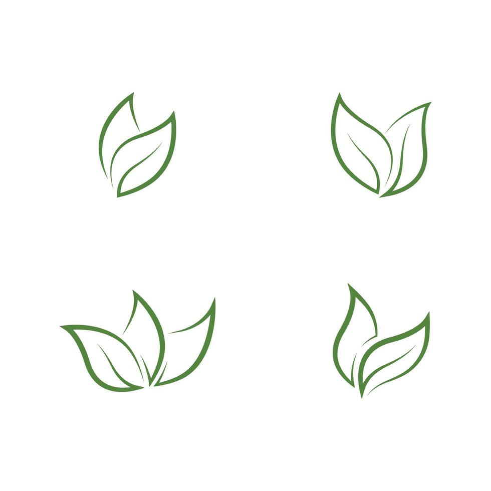 logotipos de la ecología de la hoja del árbol verde vector