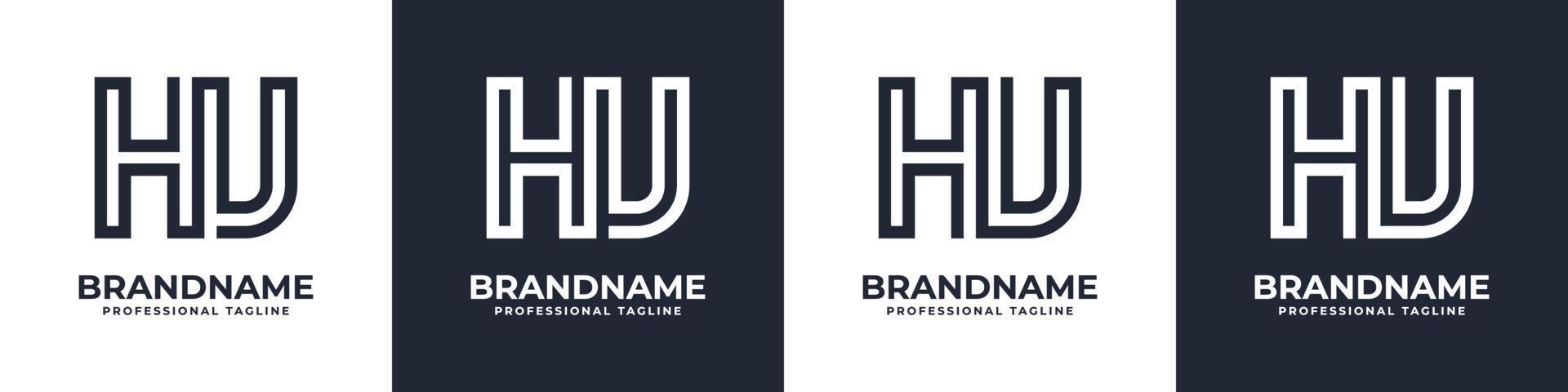 Simple HU Monogram Logo, suitable for any business with HU or UH initial. vector