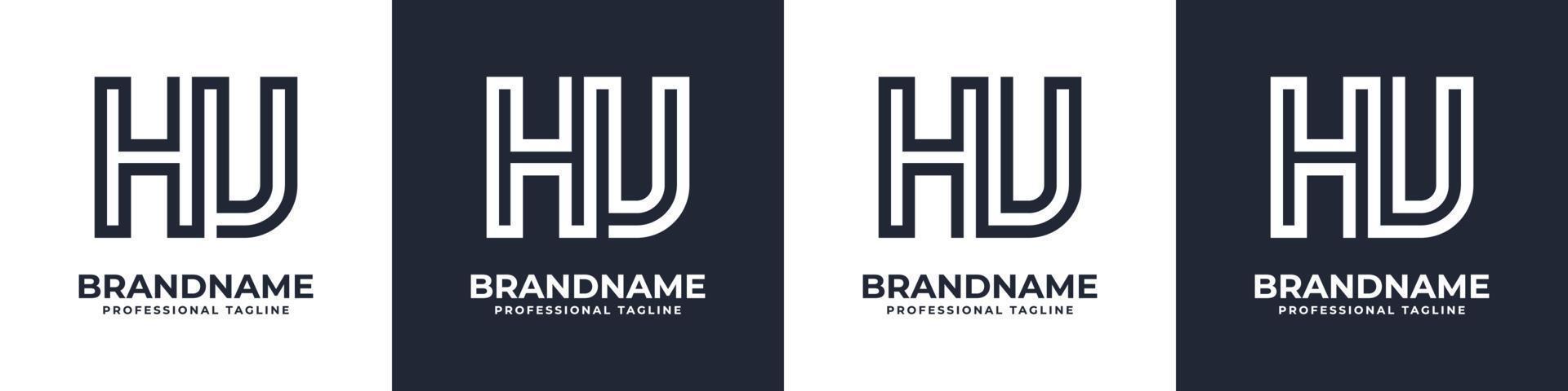 Simple HU Monogram Logo, suitable for any business with HU or UH initial. vector