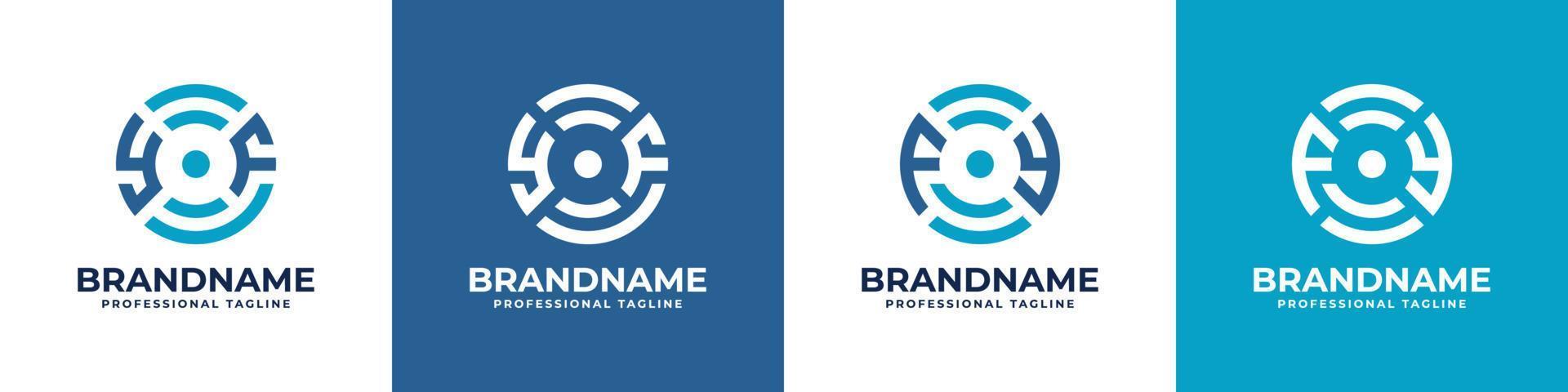 Letter FY or YF Global Technology Monogram Logo, suitable for any business with FY or YF initials. vector