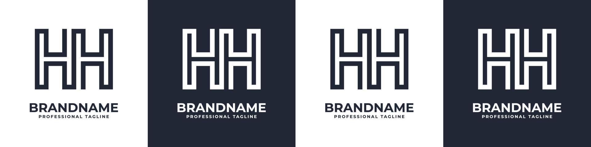 Letter H or HH Global Technology Monogram Logo, suitable for any business with H or HH initials. vector