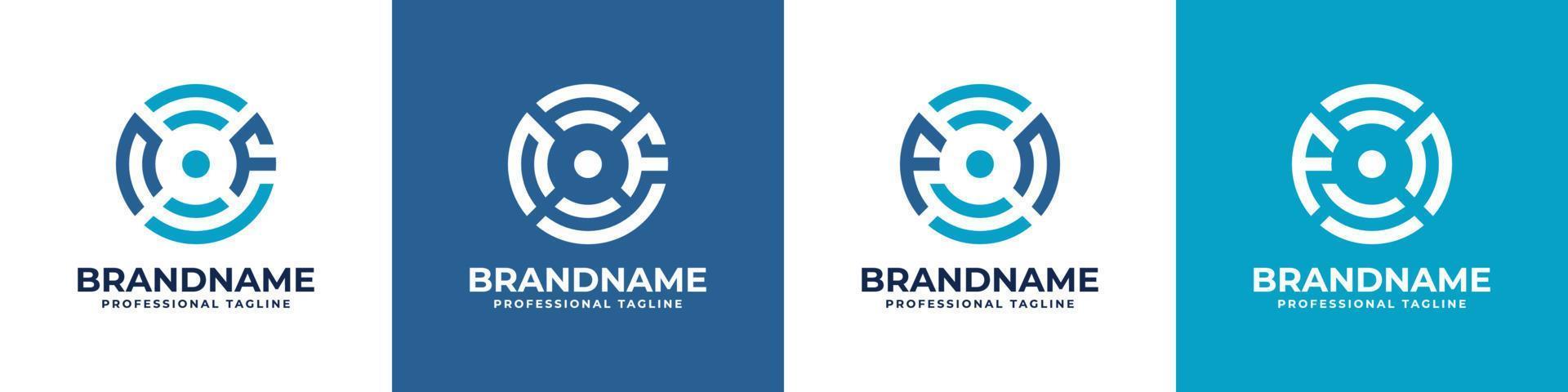 Letter FN or NF Global Technology Monogram Logo, suitable for any business with FN or NF initials. vector