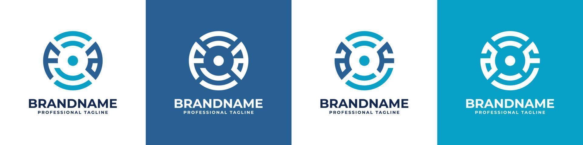 Letter FA or AF Global Technology Monogram Logo, suitable for any business with FA or AF initials. vector