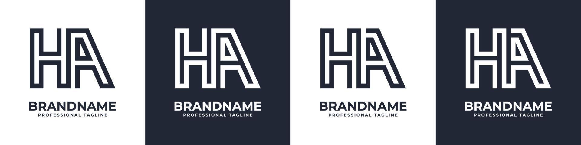 Letter HA or AH Global Technology Monogram Logo, suitable for any business with HA or AH initials. vector