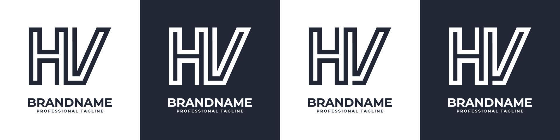 logotipo de monograma hv simple, adecuado para cualquier negocio con inicial hv o vh. vector