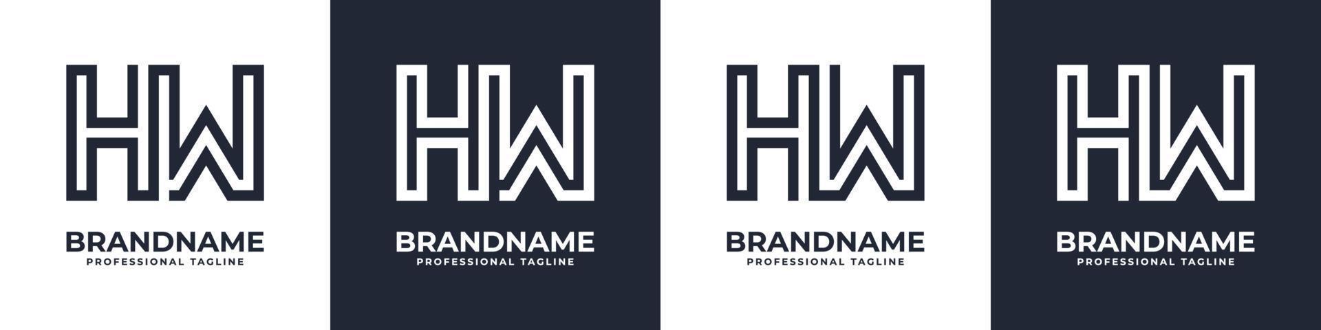 Simple HW Monogram Logo, suitable for any business with HW or WH initial. vector