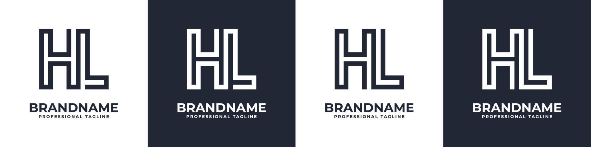 Letter HL or LH Global Technology Monogram Logo, suitable for any business with HL or LH initials. vector