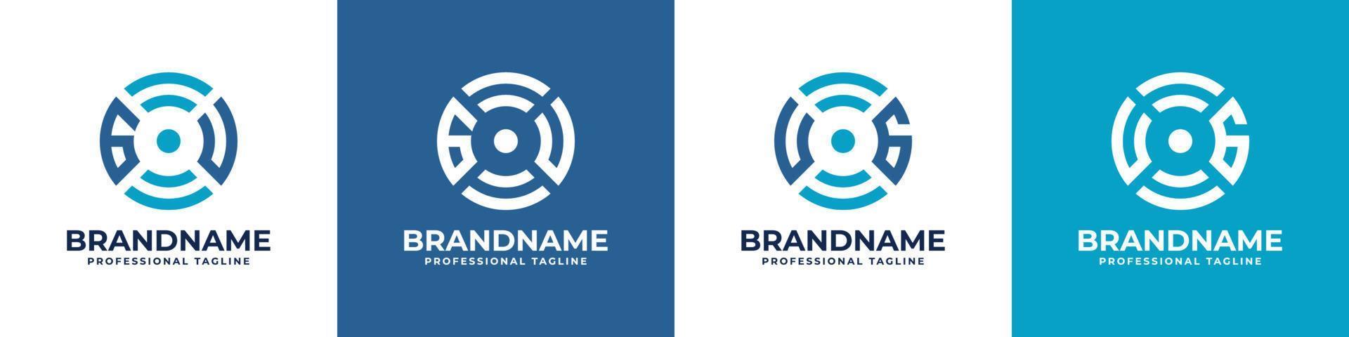 Letter GU or UG Global Technology Monogram Logo, suitable for any business with GU or UG initials. vector