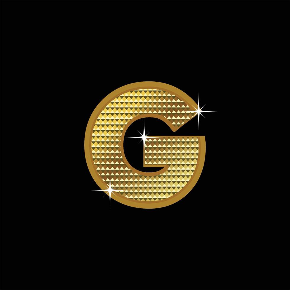 Golden font type letter G vector