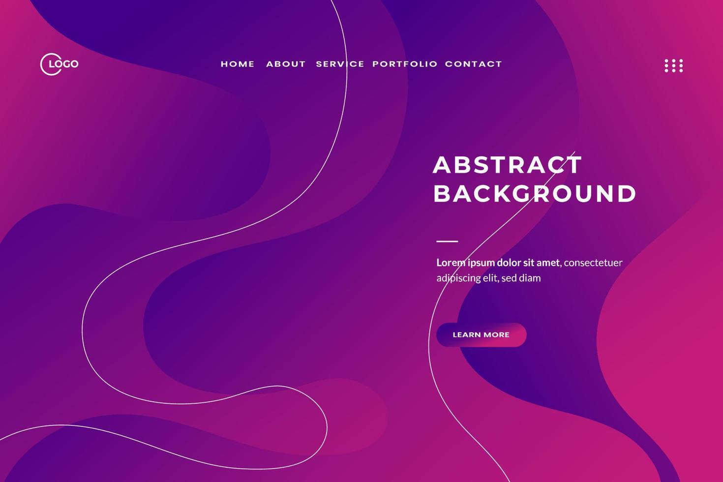 Abstract trendy gradient background for landing pages. Can be used for posters, placards, brochures, banners, web pages, headers, covers vector
