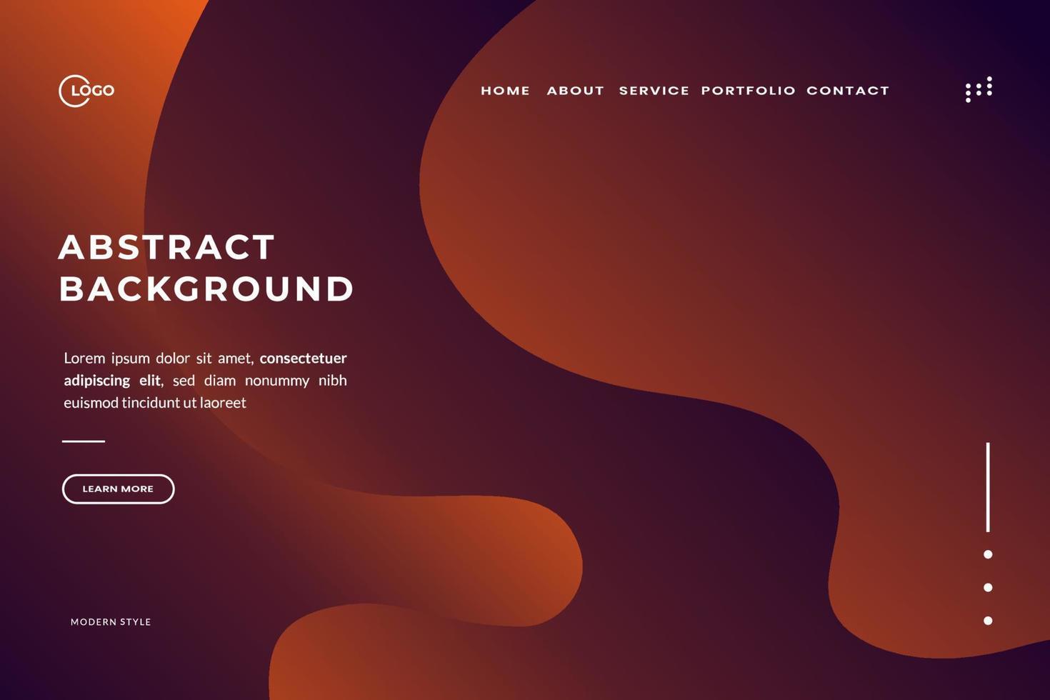 Abstract trendy gradient background for landing pages. Can be used for posters, placards, brochures, banners, web pages, headers, covers vector