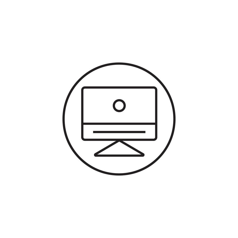 Modern Desktop Icon Design, Monitor Icon, Display, Screen, Computer Outline Shape Line Art vector