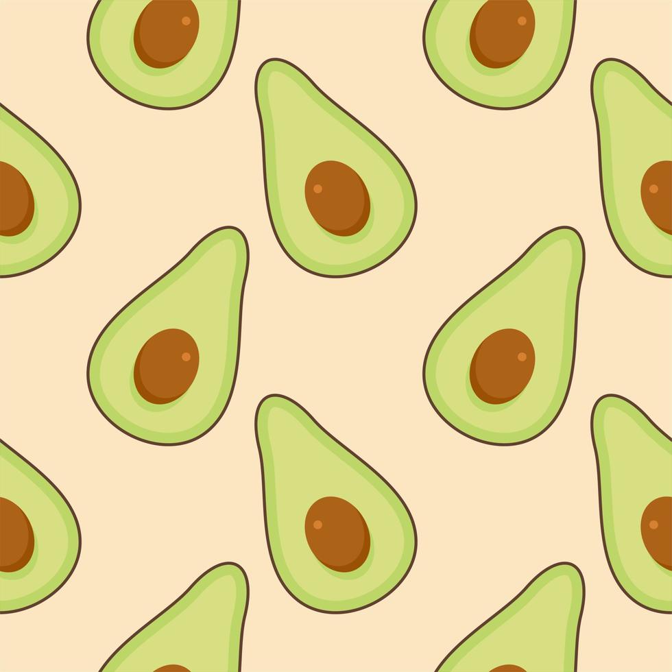 avocado seamless pattern flat design vector illustration