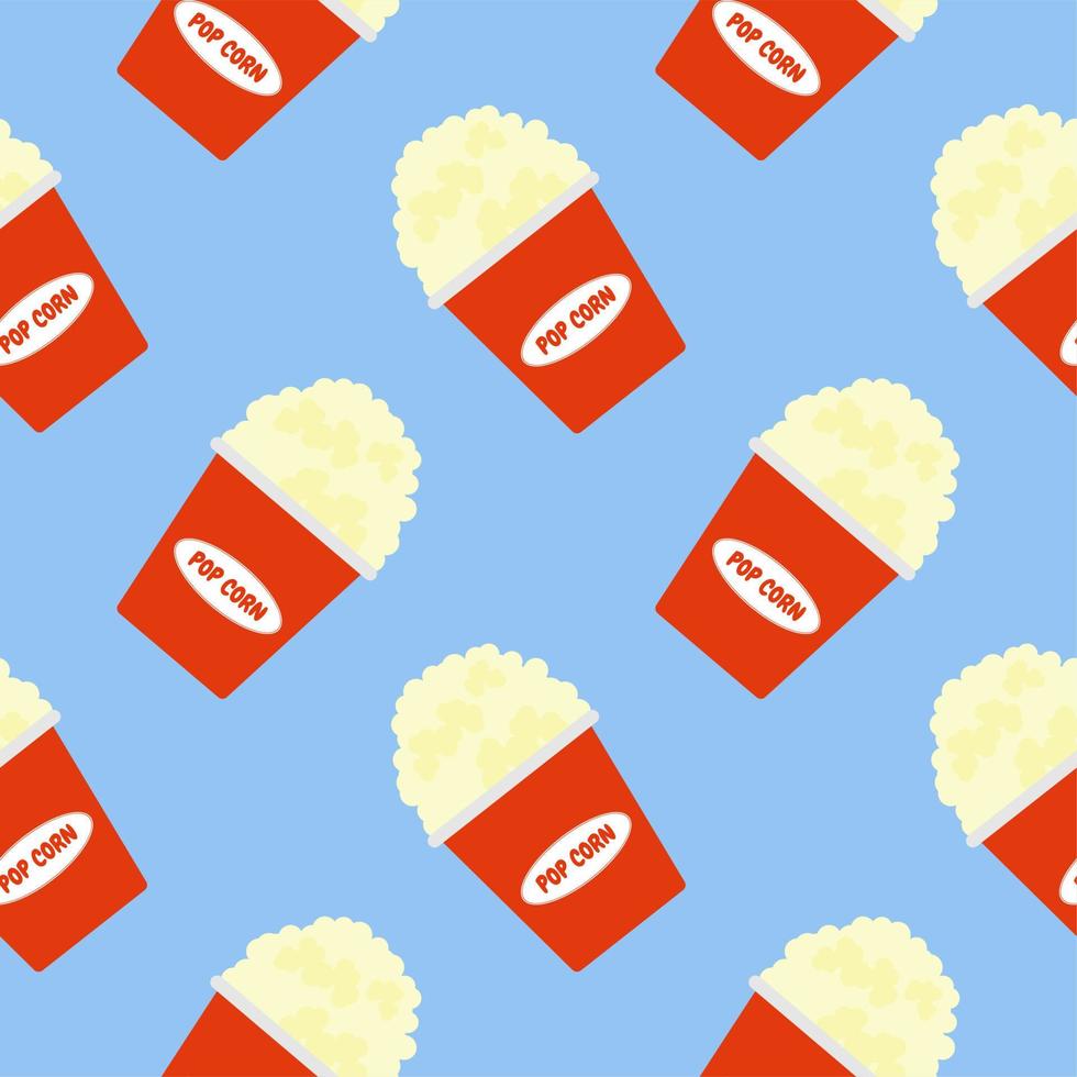 Popcorn seamless pattern background vector illustration. Business concept vector illustration. Popcorn symbol pattern.