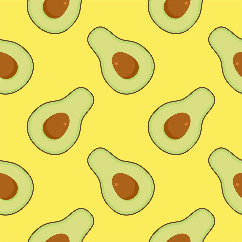 avocado seamless pattern flat design vector illustration
