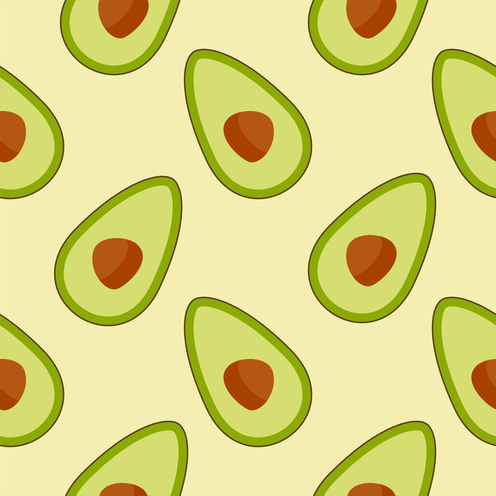 Ilustración de vector de diseño plano de patrones sin fisuras de aguacate