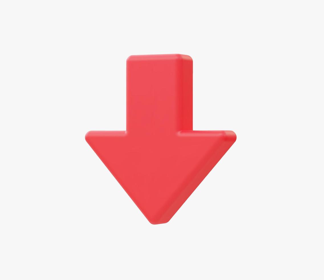 3d Realistic down button vector illustration