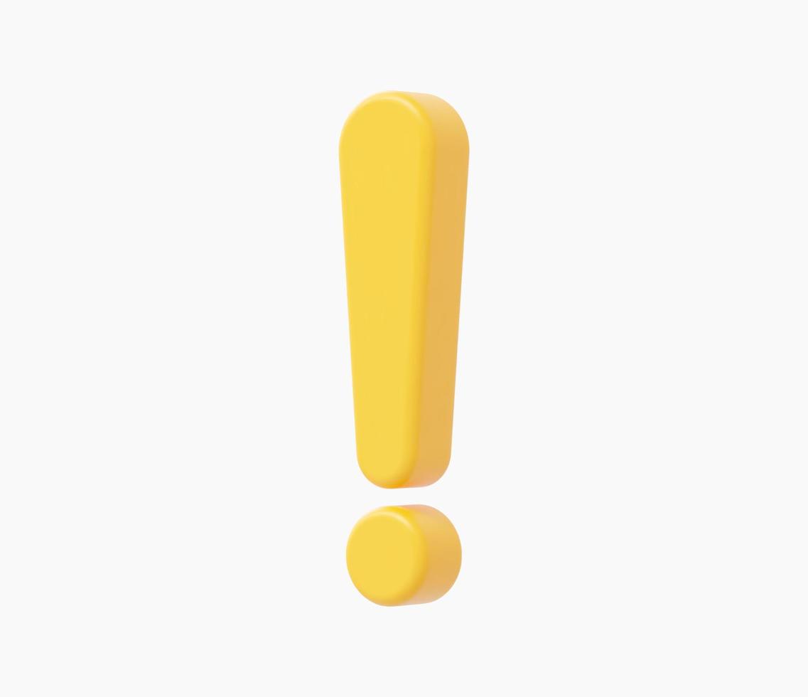 3d Realistic Exclamation mark vector illustration