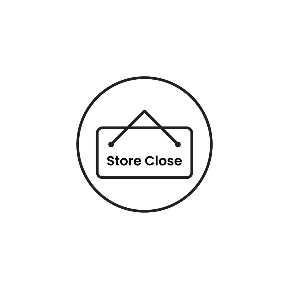 Signboard symbol, Store close tag outline icon design vector