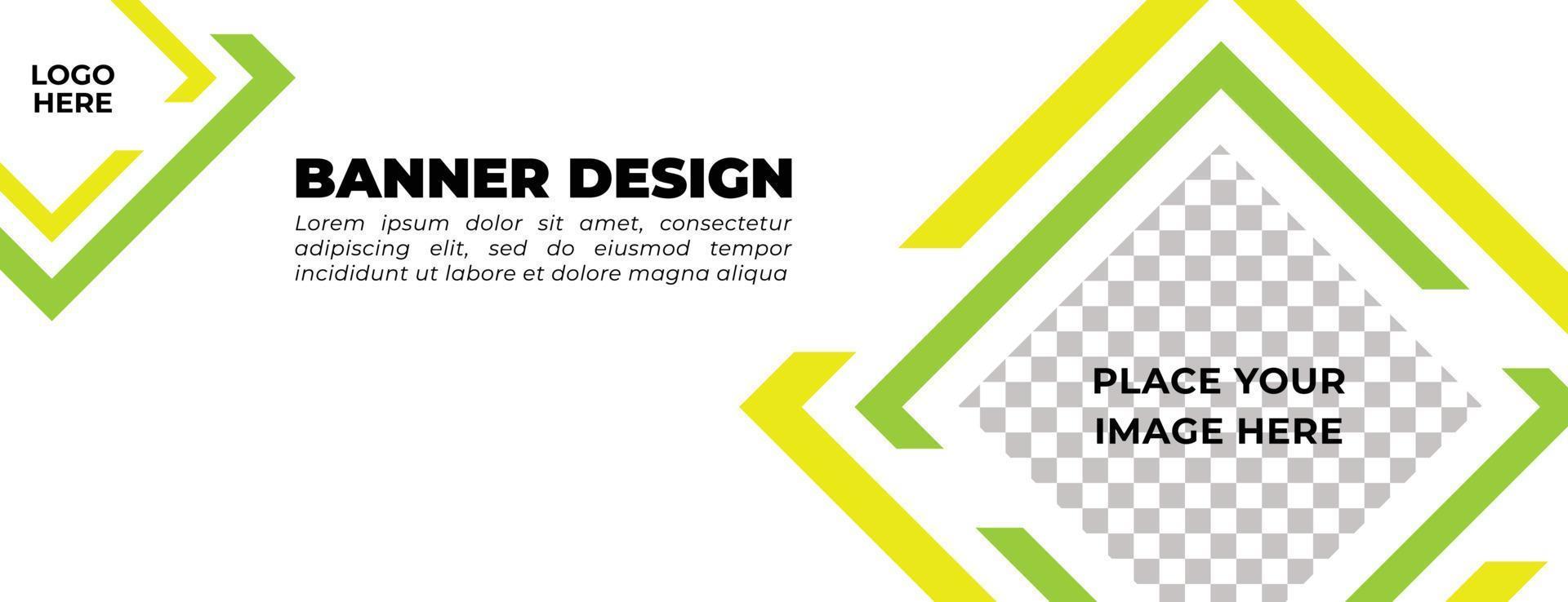 diseño de plantilla de diseño de banner de vector verde amarillo