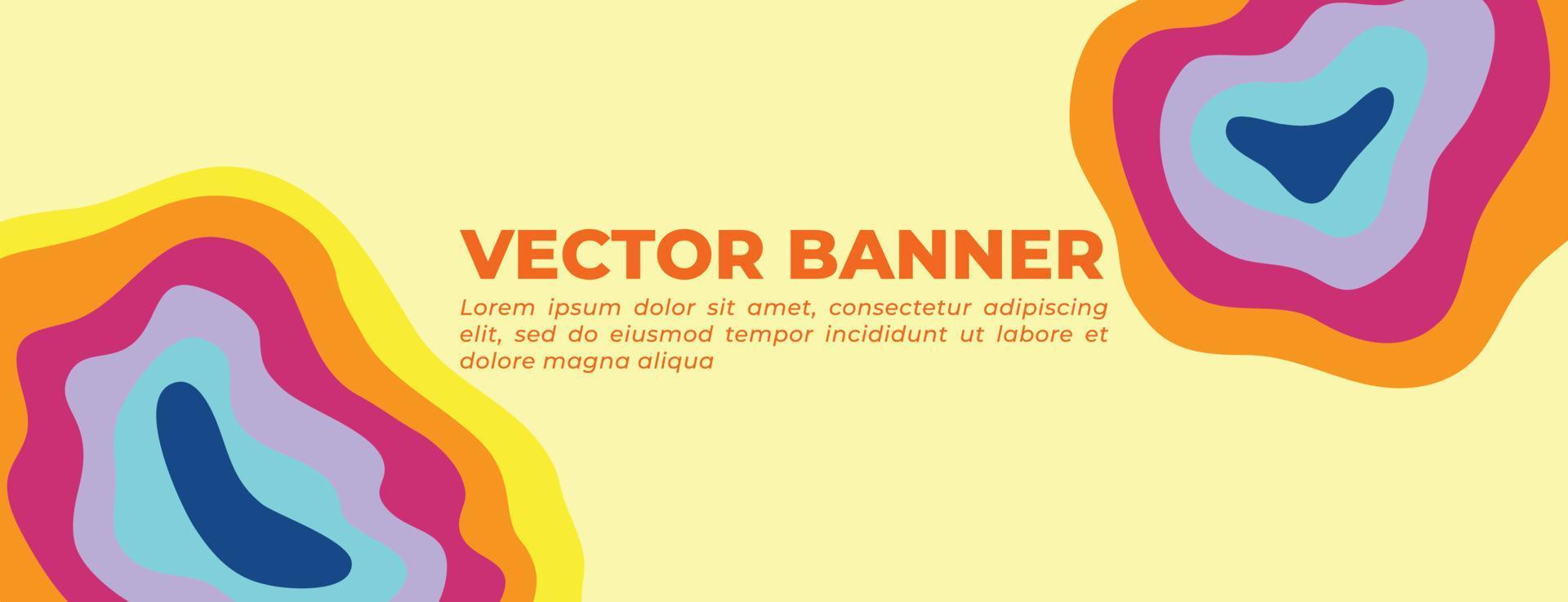 banner amarillo con diseño abstracto de forma irregular vector