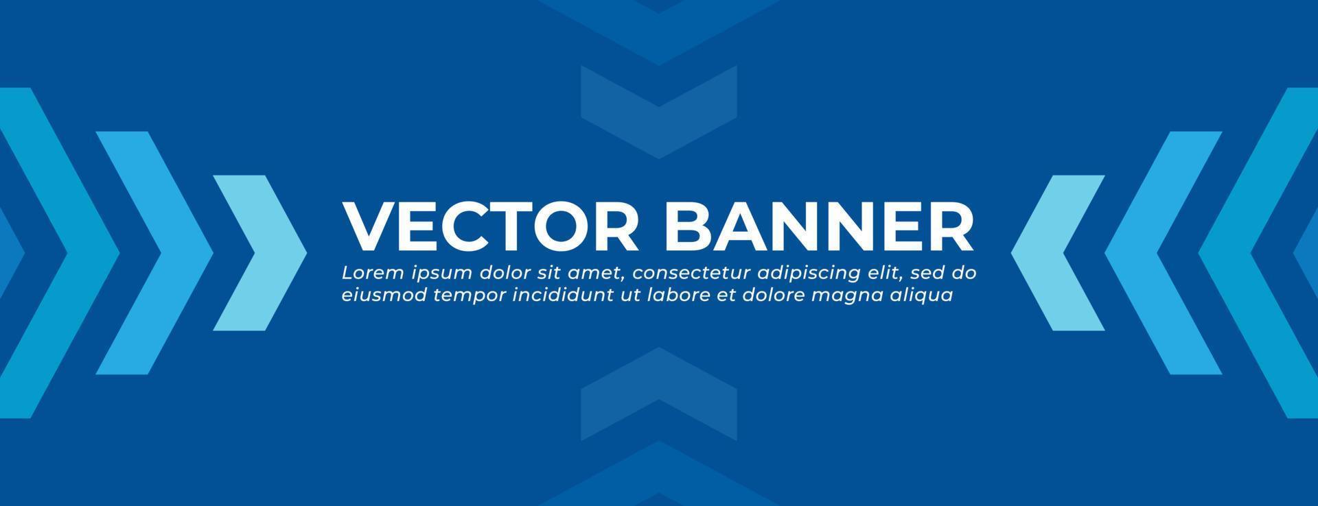 banner de vector azul con diseño de plantilla de formas