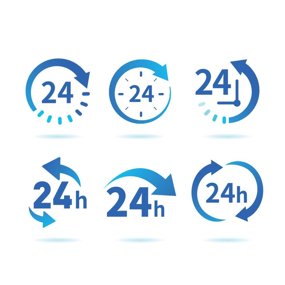 24 hours icon. Six vector illustration on white background