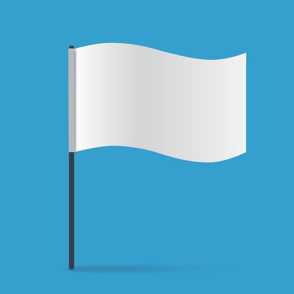 White flag isolated. Symbol of failure. Vector illustration icon